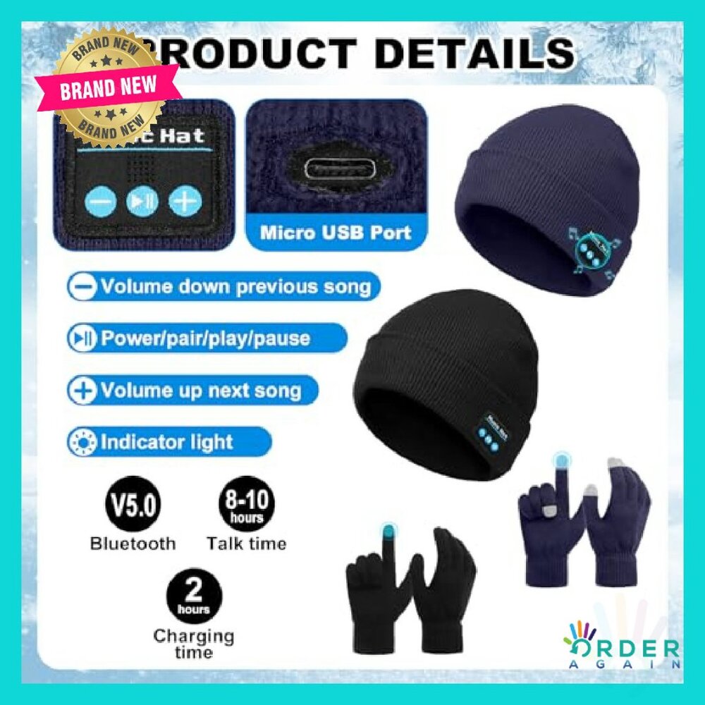 Wireless Bluetooth Beanie Set with Touchscreen Gl… - image 4